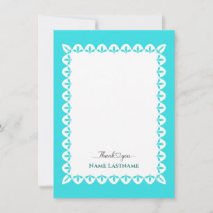 Elegant Turquoise Personalised Thank You Card