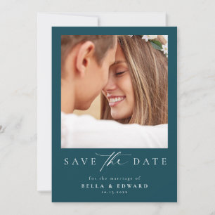 Elegant Turquoise Photo Wedding Save The Date