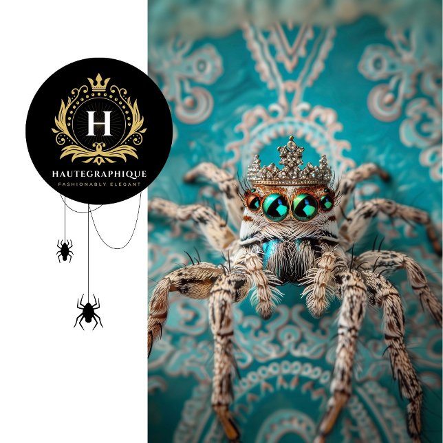 Elegant Turquoise Regal Crowned Spider Art Tissue Paper (Creator Uploaded)