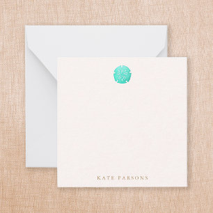 Elegant Turquoise  Sand Dollar Note Card