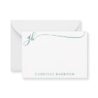 Elegant Turquoise Script Monogram Initials Gold