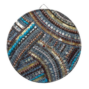 Elegant turquoise sequined dartboard