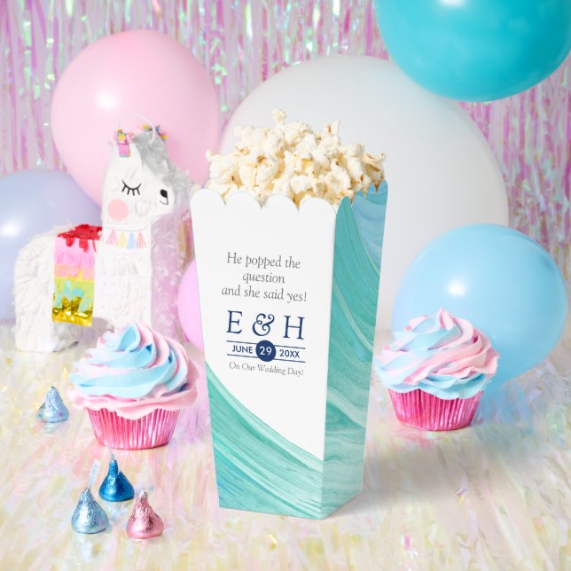 Elegant Turquoise Tides Beach Wedding Favour Box (Party)