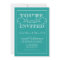 Elegant Turquoise Wedding Invitation