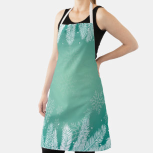 Elegant Turquoise Winter Apron