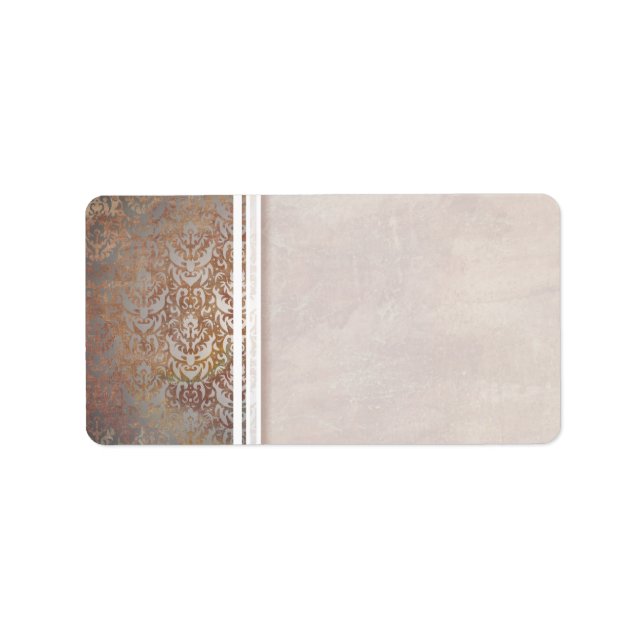 Elegant Tuscan Damask Italian Contemporary Label (Front)