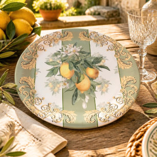 Elegant Tuscan Lemon Tableware Paper Plate