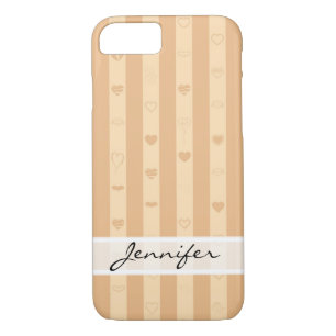 Elegant Tuscan Stripes Modern Heart Pattern iPhone 8/7 Case
