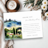 Elegant Tuscany Italy Watercolor Landscape Wedding