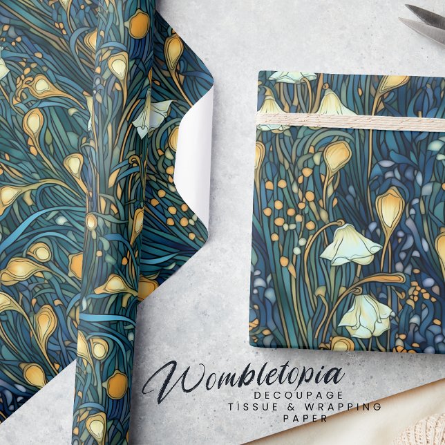 Elegant Twilight Garden Floral Pattern Wrapping Paper (Creator Uploaded)