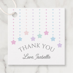 Elegant Twinkle Little Stars Baby Shower Thank You Favour Tags