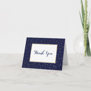 Elegant Twinkle Stars Midnight Blue Thank You