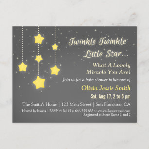 Elegant Twinkle Twinkle Little Star Baby Shower Invitation
