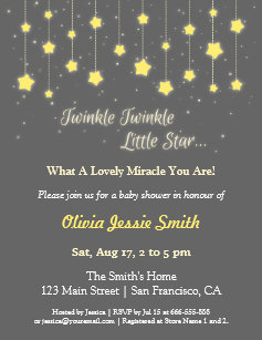 Twinkle Star Theme Invitations Stationery Zazzle Uk