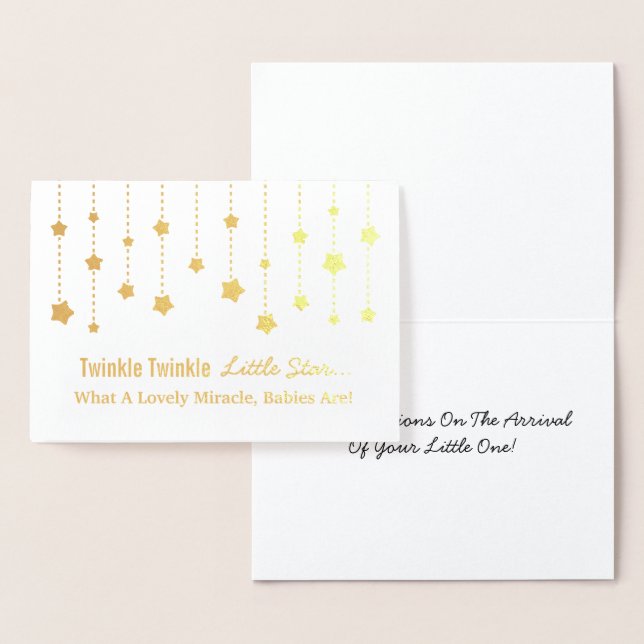 Elegant Twinkle Twinkle Little Star Gold Foil Card (Display)