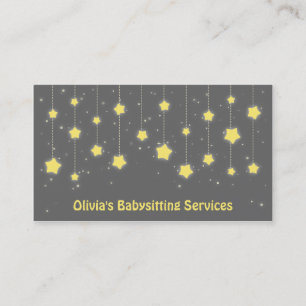 Elegant Twinkling Stars Babysitting Business Cards