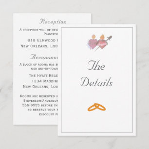 Elegant Two Hearts Catholic Wedding Enclosure Card