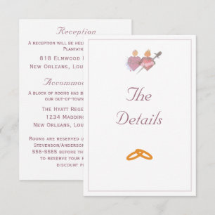 Elegant Two Hearts Catholic Wedding Enclosure Card