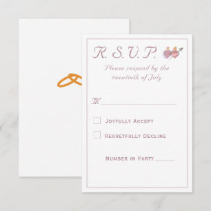Elegant Two Hearts Catholic Wedding  RSVP Card