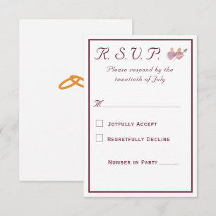Elegant Two Hearts Catholic Wedding RSVP Card