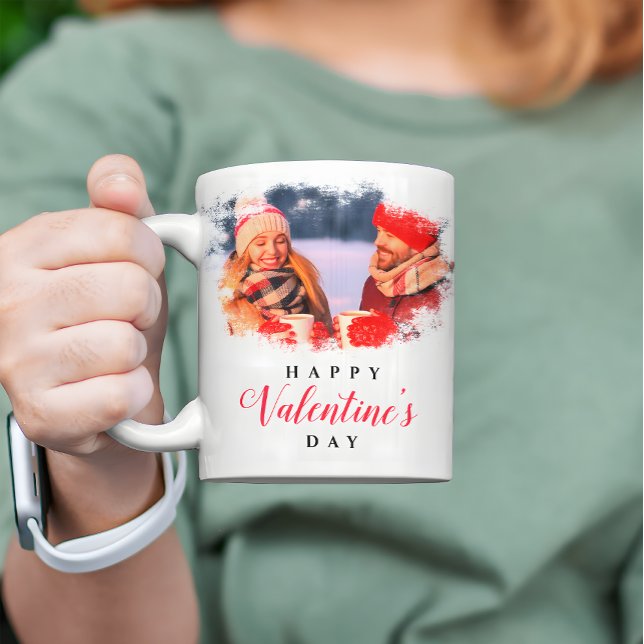 Elegant Two Photo Customisable Valentines Day Gift Coffee Mug (Creator Uploaded)