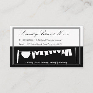 Elegant Two Tone Laundry Services Business Card
