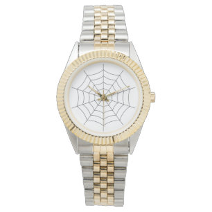 Elegant Two-Tone Spider Web Watch - Artistic Silve