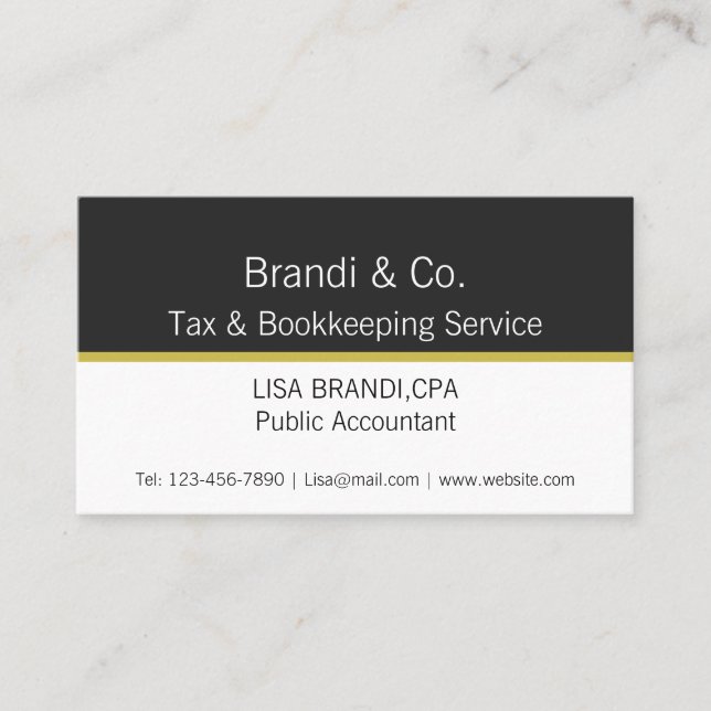 Elegant Two Toned Professional Business Card (Front)