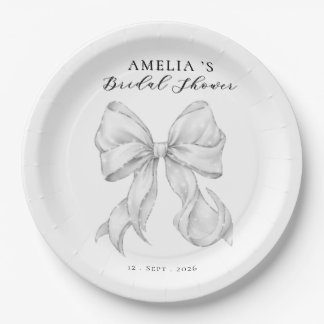 Elegant, tying the knot bridal showePlato de papel Paper Plate
