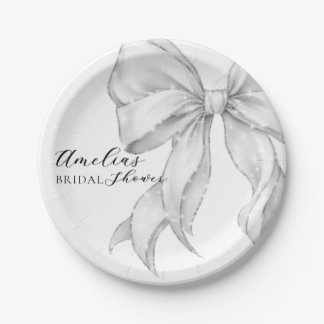 Elegant, tying the knot bridal showePlato de papel Paper Plate