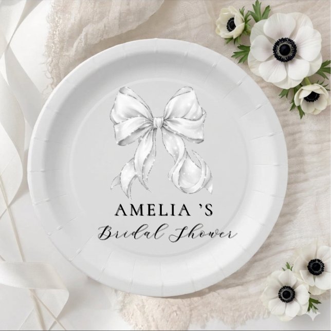 Elegant, tying the knot bridal showePlato de papel Paper Plate (Creator Uploaded)