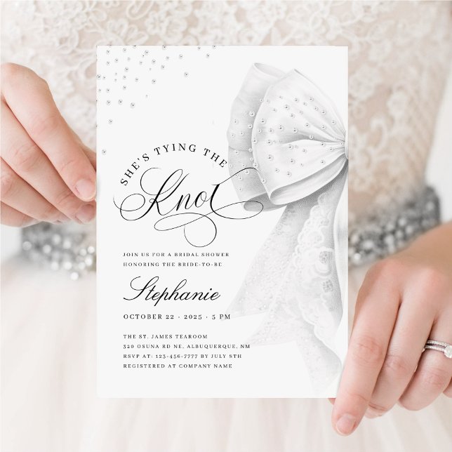 Elegant Tying the Knot Bridal Shower Invitation (Creator Uploaded)