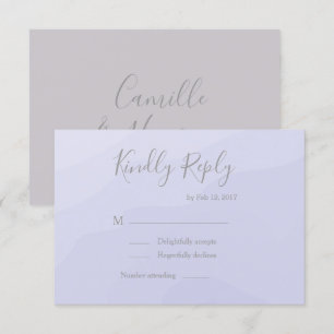 Elegant type lavender watercolor wedding rsvp invitation