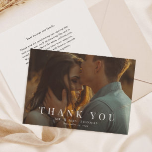 Elegant Type Minimal Photo  Thank You Card