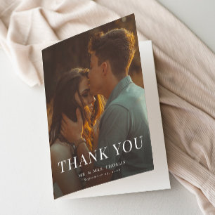 Elegant Type Minimal Photo  Thank You Card
