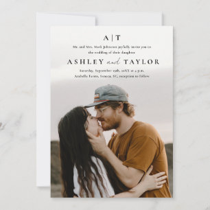 Elegant Type Monogram Photo Wedding Invitation