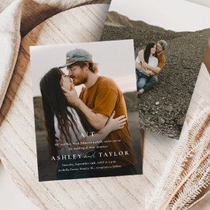 Elegant Type Monogram Photo Wedding Invitation