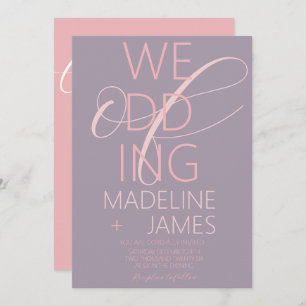 ELEGANT Type Muted Plum Pink Wedding Invitation