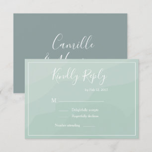 Elegant type turquoise watercolor wedding rsvp invitation