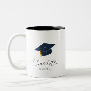 Elegant Typographic Graduation Keepsake Two-Tone Coffee Mug