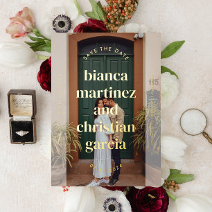 Elegant Typographic Names Full Photo Save The Date