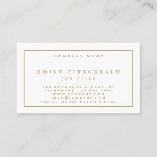 Elegant Typographical Gold and Line border Business Card