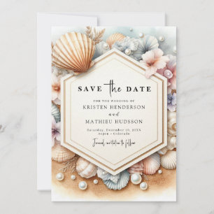 Elegant Typography Beach Wedding Save The Date
