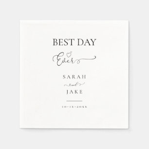 Elegant Typography:BEST DAY EVER wedding Napkin