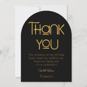 Elegant Typography Birthday Photo Thank You Card