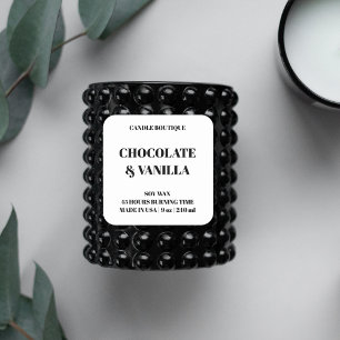 elegant typography black and white candle label