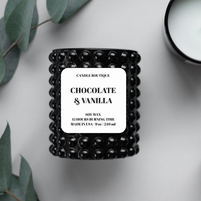 elegant typography black and white candle label (Creator Uploaded)