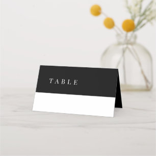Elegant typography black and white modern wedding place card