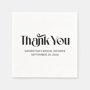 Elegant Typography Bridal Shower Thank You Napkin