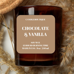 elegant typography brown floral candle label